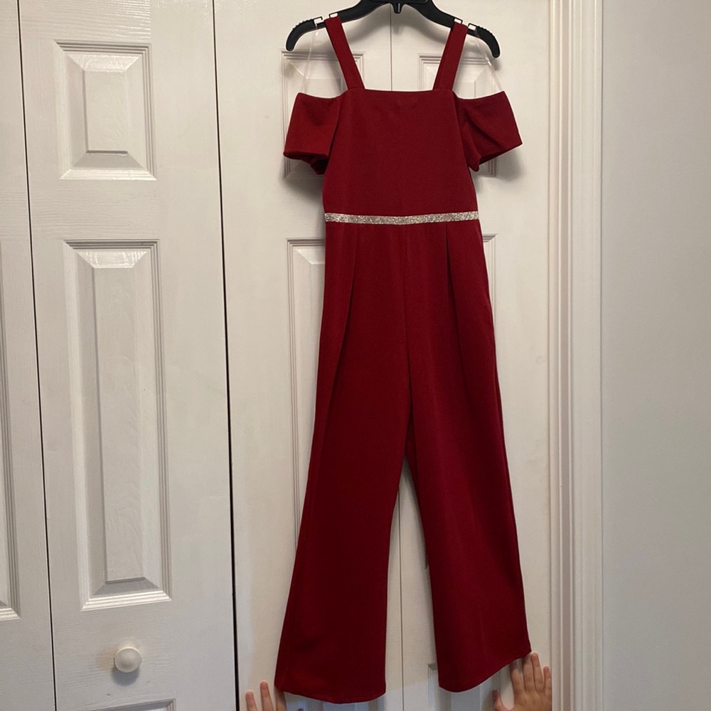 Poppies and Roses, Girls, Jumpsuit, Size 12, Maroon, Cranberry